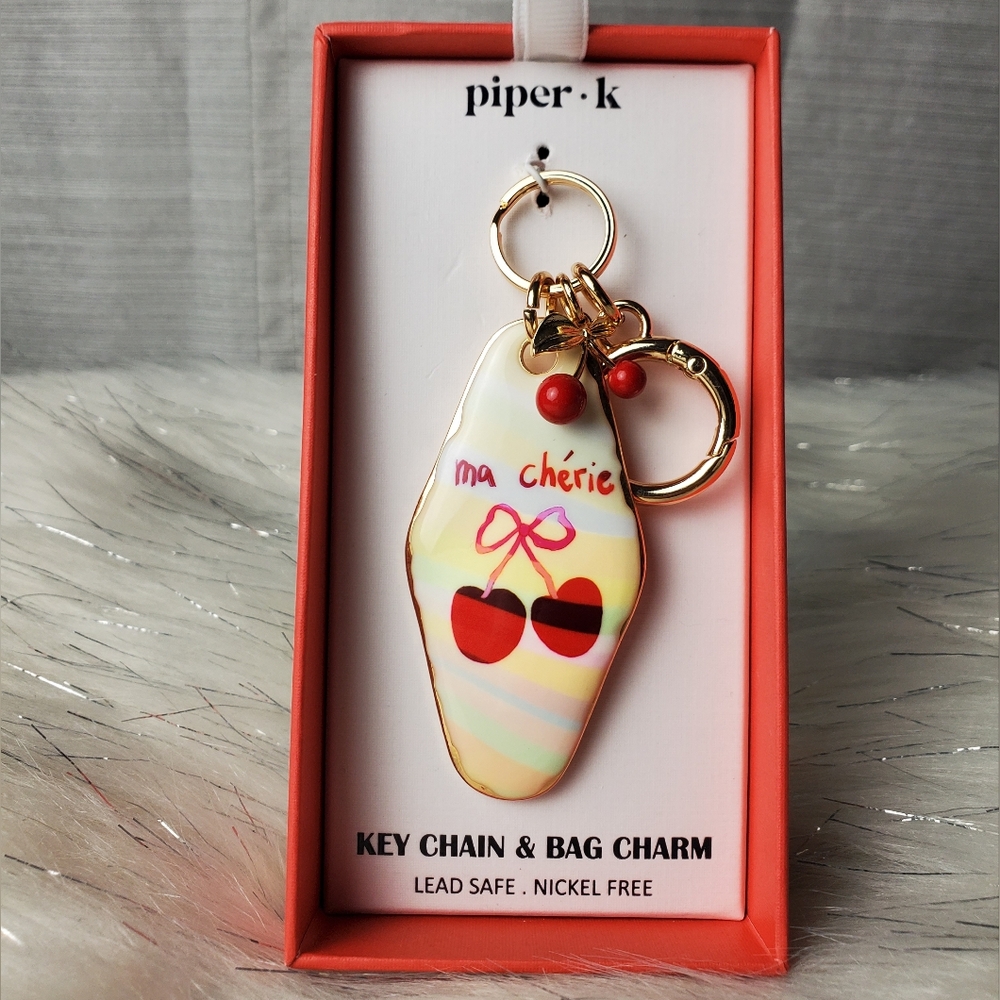 PIPER K "Ma Chérie" Cherry Handbag Keychain Charm Put